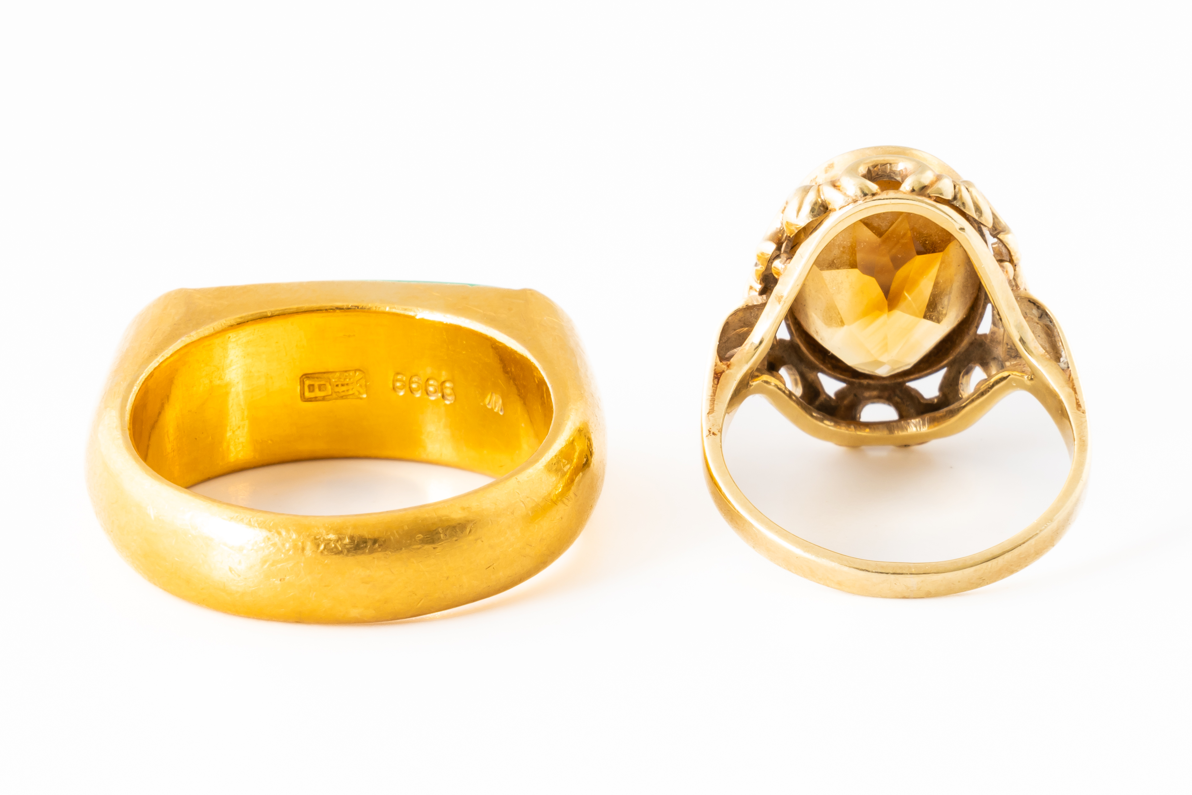 TWO GEMSET AND GOLD RINGS (2) - Image 3 of 3