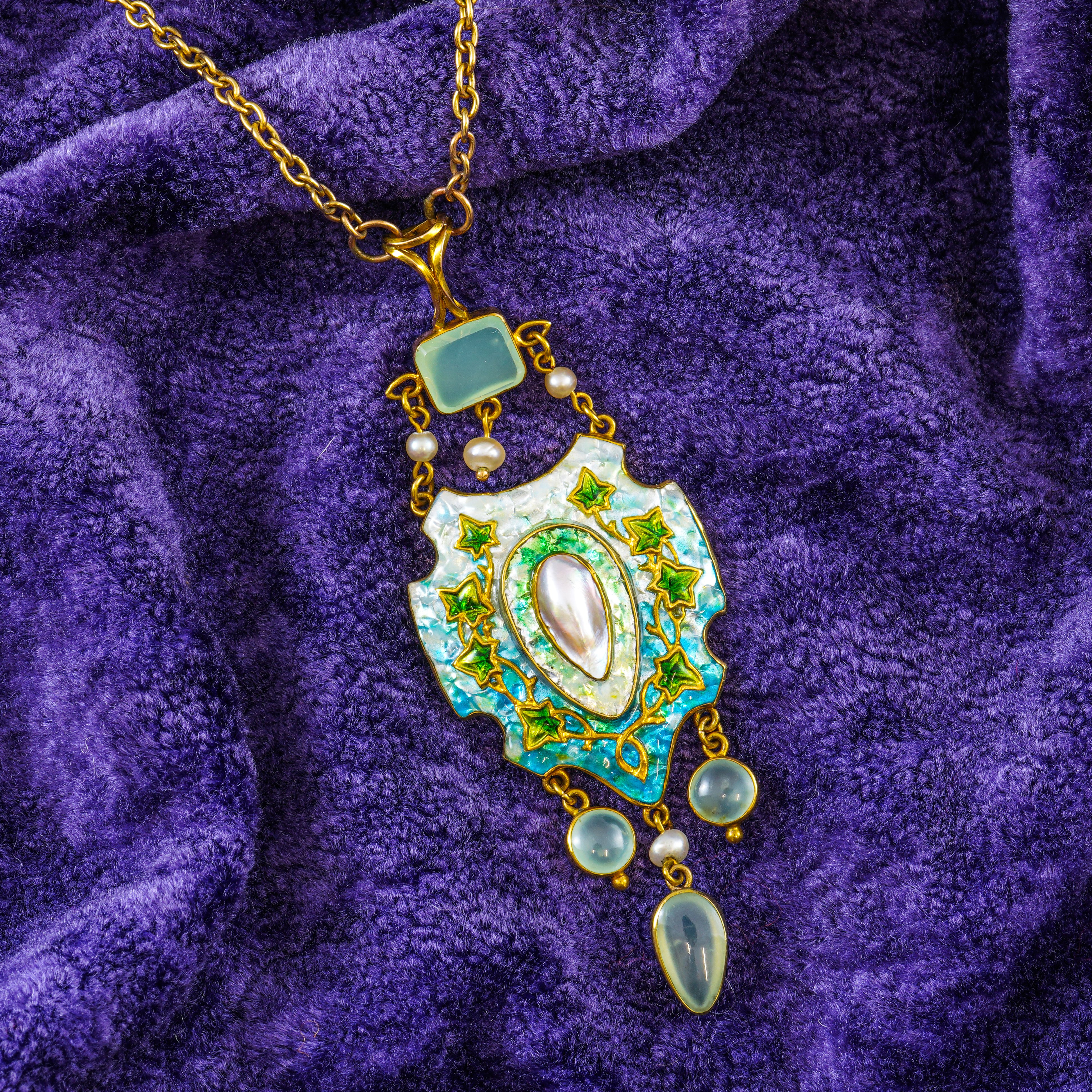 JAMES CROMAR WATT - AN ENAMEL GEMSET PENDANT