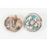 A SET OF SIX LIBERTY AND CO SILVER AND ENAMELLED BUTTONS (6)