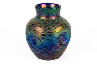 AN IRIDESCENT GLASS VASE