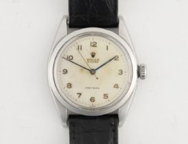 ROLEX OYSTER PRECISION: A GENTLEMAN'S STAINLESS STEEL MANUAL WIND WRISTWATCH