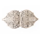 A LIBERTY AND CO SILVER TWO PIECE WAISTBELT BUCKLE