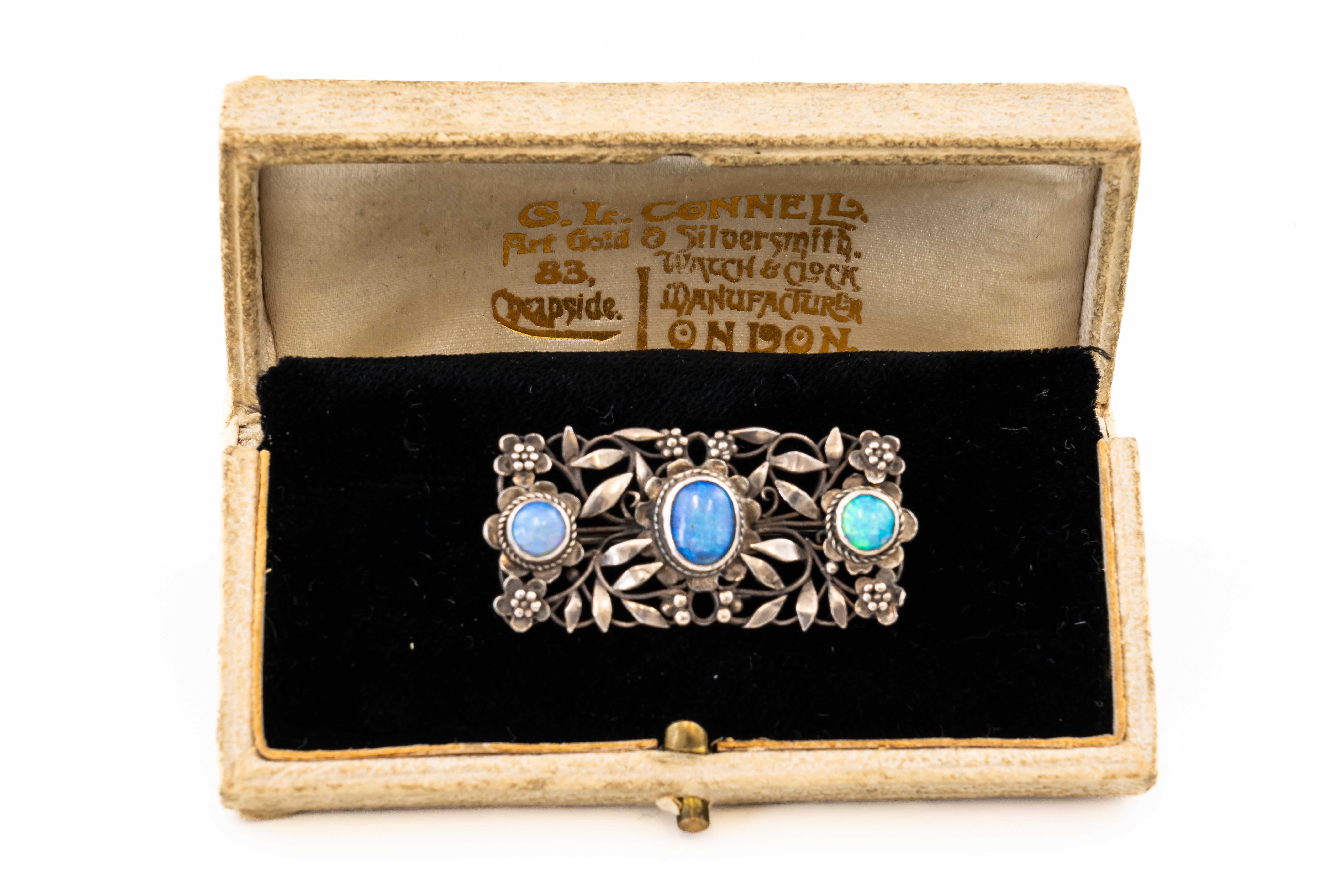 ARTHUR AND GEORGIE GASKIN - AN OPAL BROOCH - Image 3 of 3