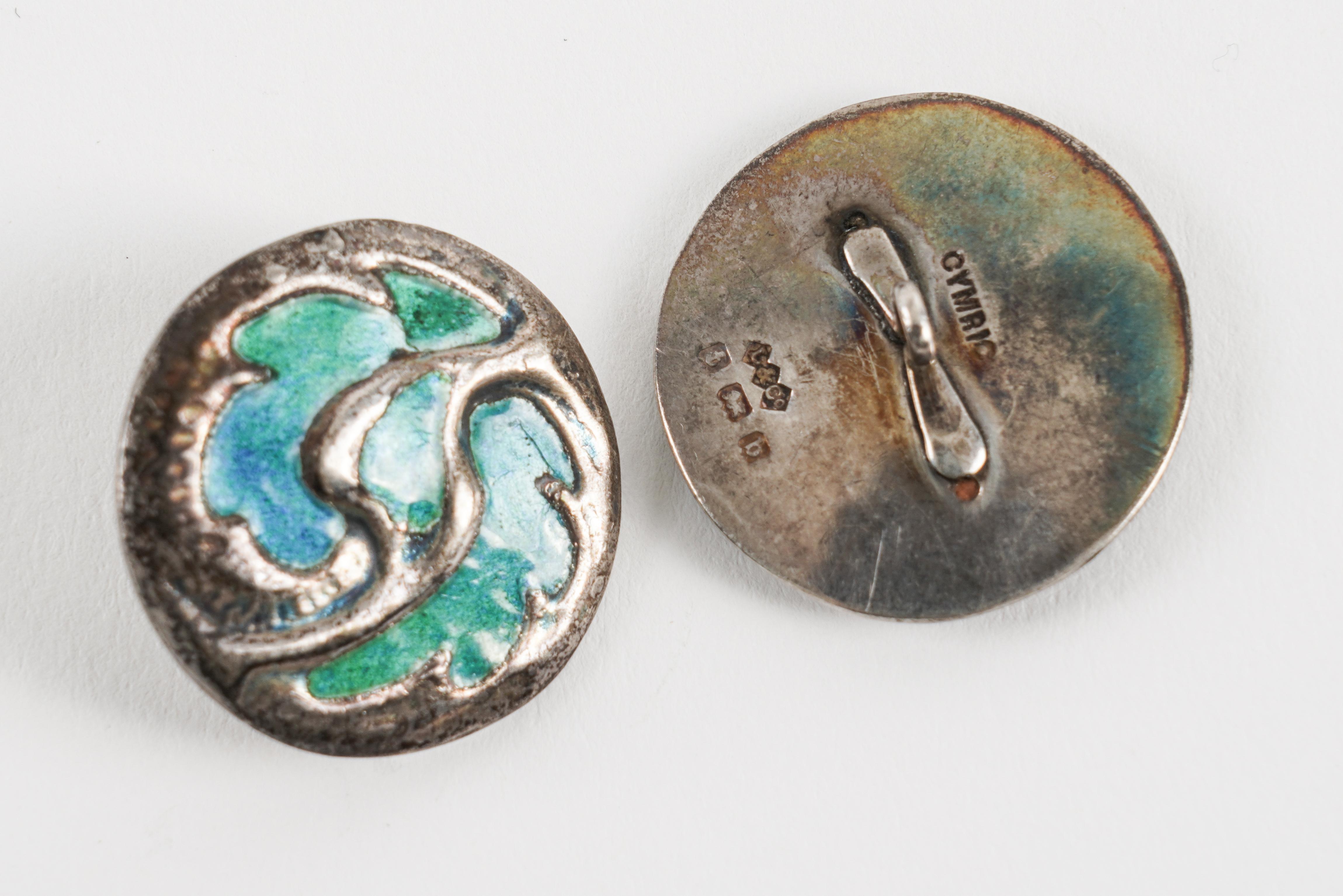 EIGHT MATCHED LIBERTY AND CO SILVER AND ENAMELLED BUTTONS (8) - Image 2 of 3