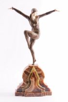 DEMETRE CHIPARUS (1886-1947): AN ART DECO PATINATED AND GILT-BRONZE CHRYSELEPHANTINE FIGURE OF...