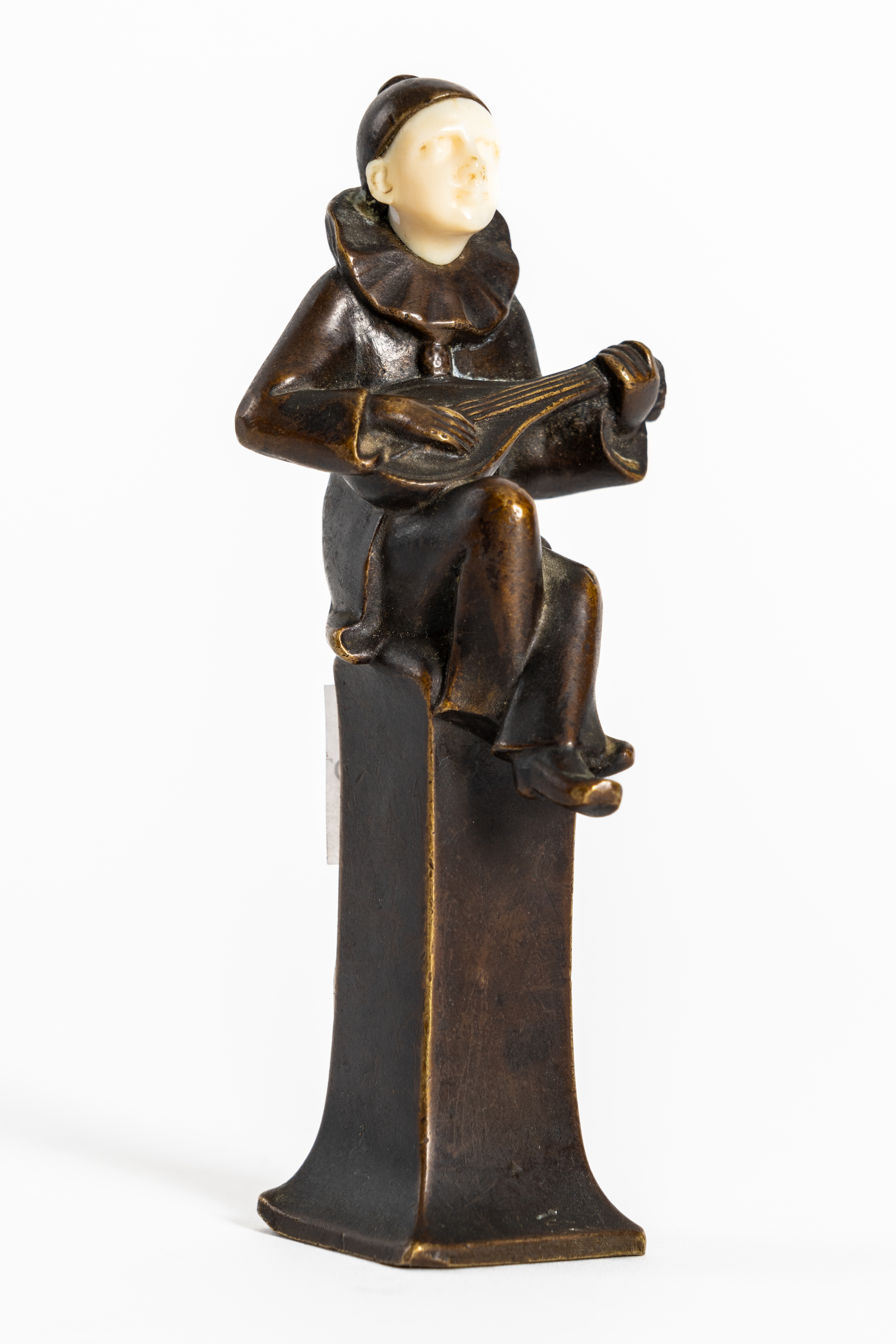 JOSEF ULRICH (AUSTRIAN 1857-1930): A BRONZE AND IVORY FIGURE OF PIERROT (3) - Image 10 of 10