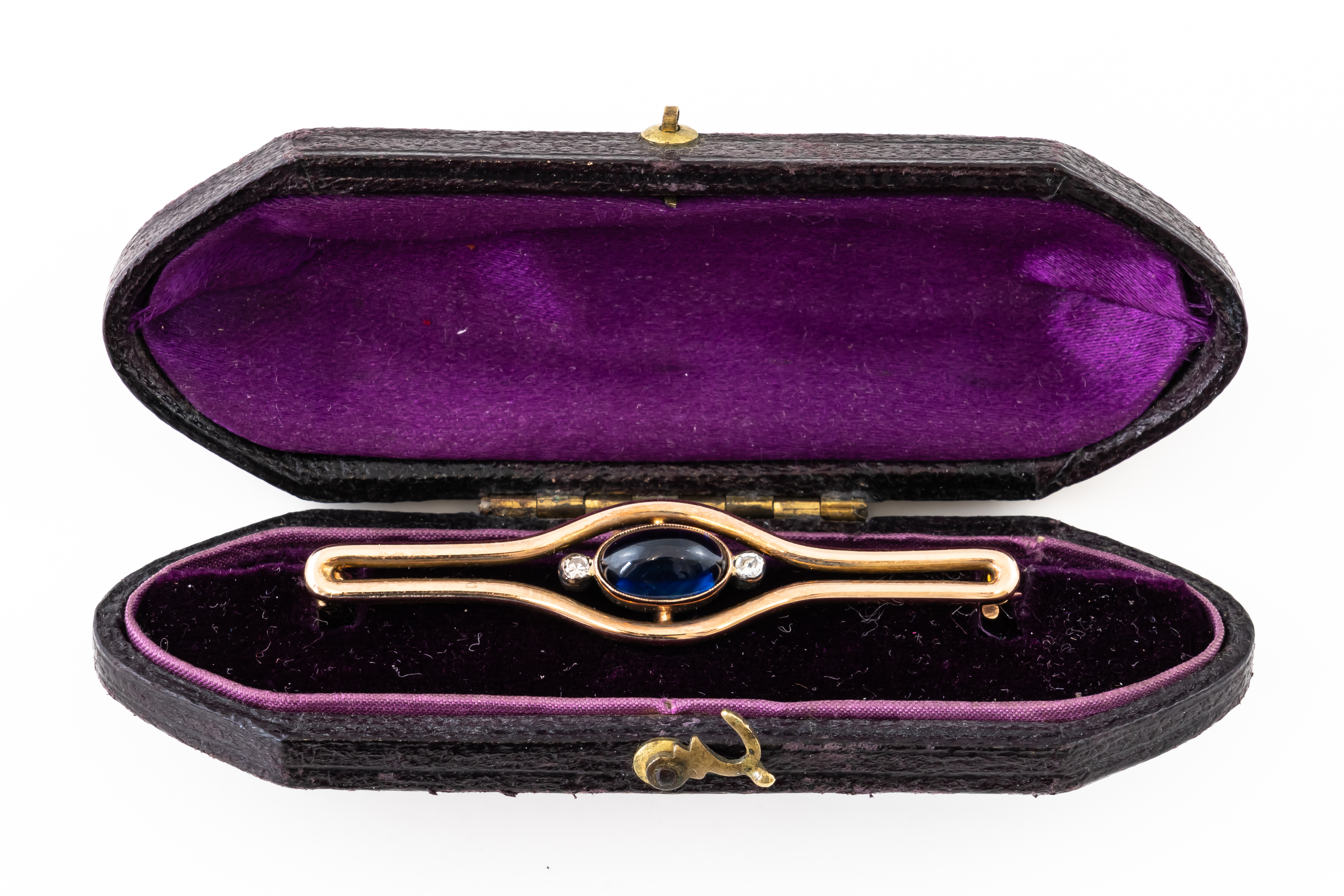 A RUSSIAN SAPPHIRE AND DIAMOND BROOCH - Image 3 of 3