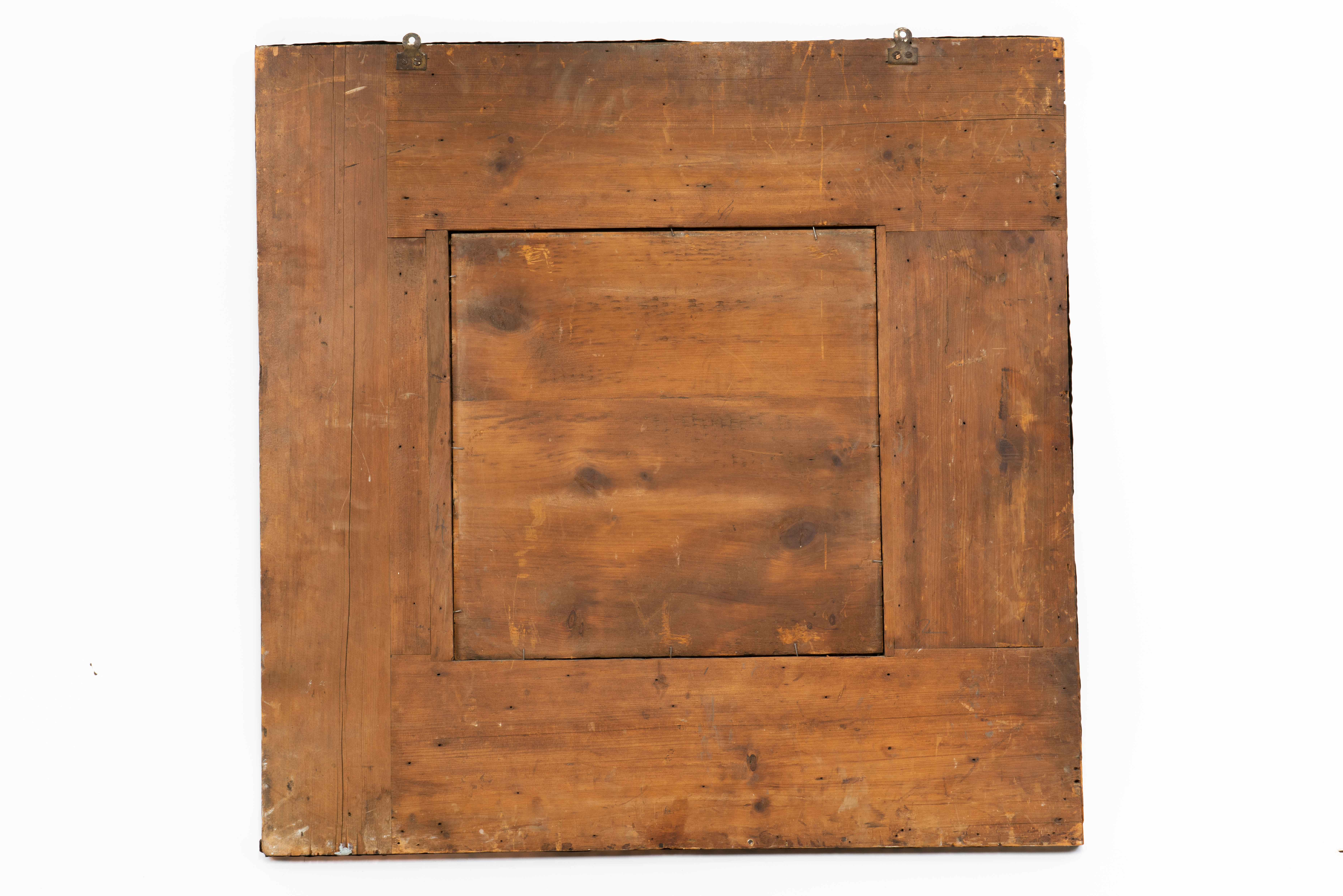 IN THE MANNER OF LIBERTY & CO; AN ARTS & CRAFTS COPPER SQUARE REPOUSSÉ WALL MIRROR - Image 13 of 13