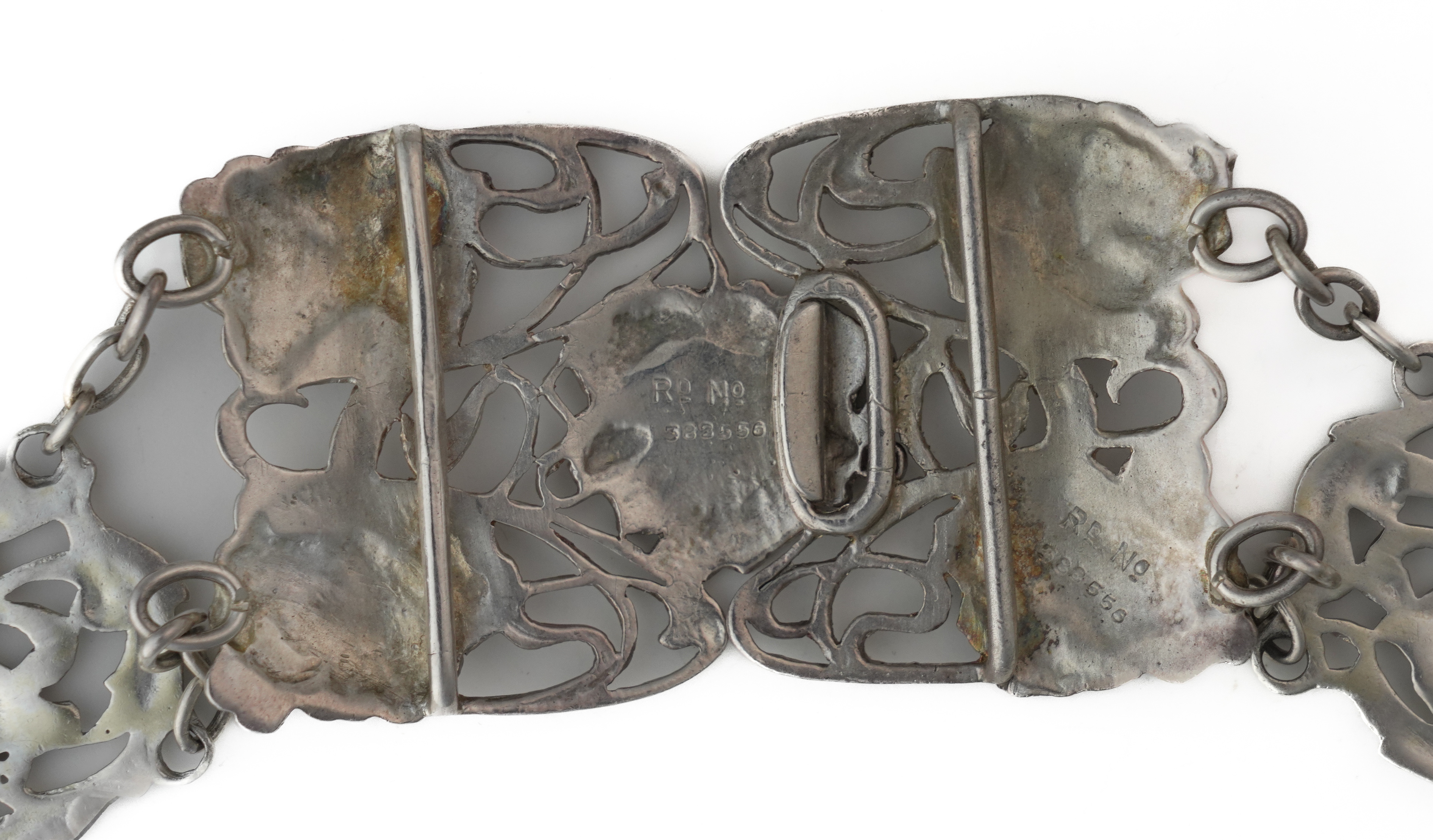 A SILVER ART NOUVEAU WAISTBELT - Image 3 of 3