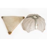 AN ART DECO FROSTED AND MOULDED GLASS HANGING LIGHT (2)