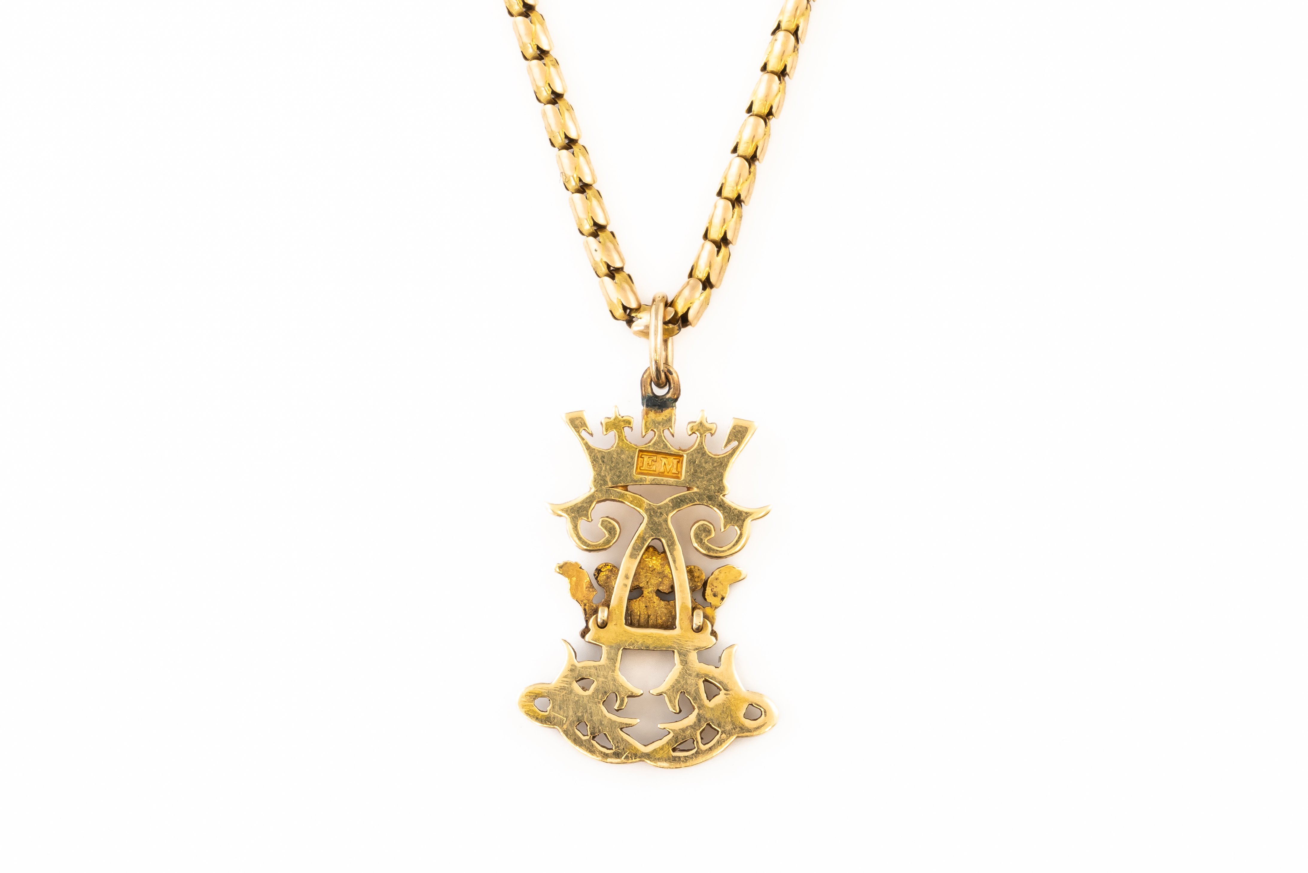 A GOLD "CORONET" PENDANT NECKLACE - Image 2 of 3