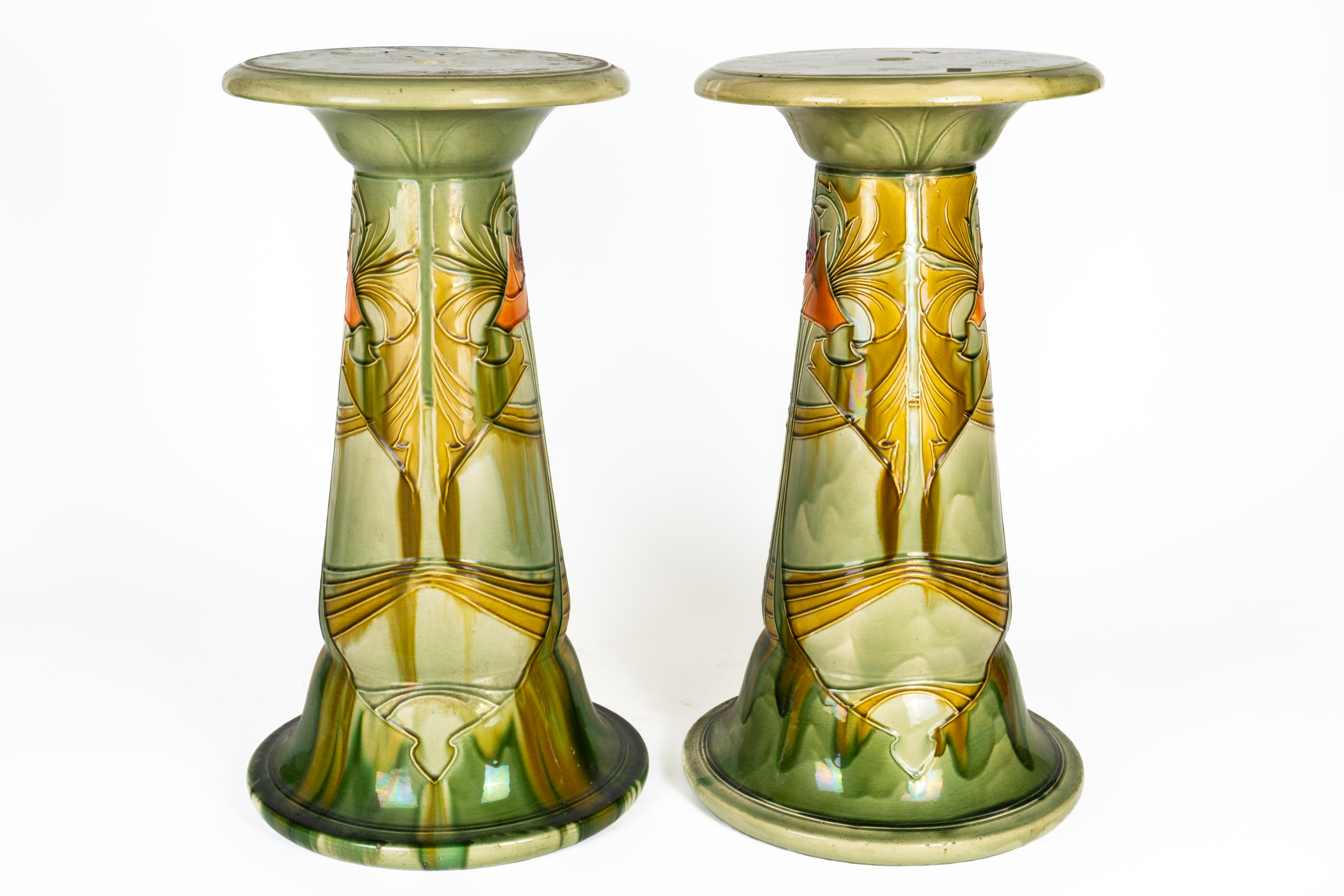 A PAIR OF MINTON SECESSIONIST PEDESTALS (2) - Image 2 of 4