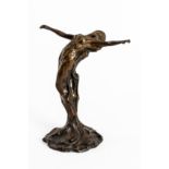 POSSIBLY JULES-ANDRE MELIODON (FRENCH,1867-C.1940): AN ART NOUVEAU BRONZE FIGURE, PROBABLY THE...