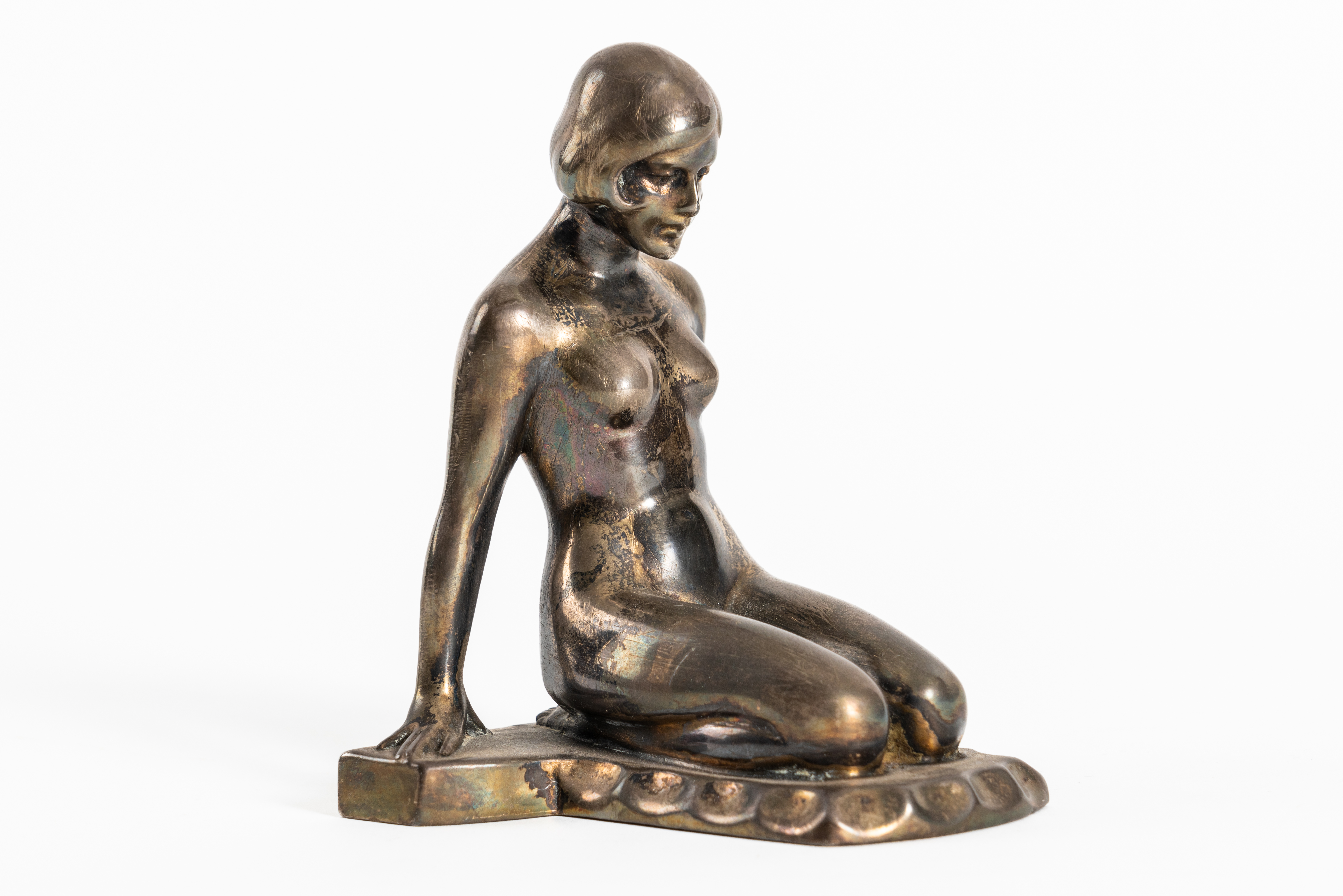 JOSEF ULRICH (AUSTRIAN 1857-1930): A BRONZE AND IVORY FIGURE OF PIERROT (3) - Image 8 of 10