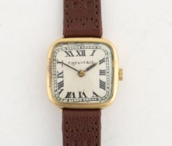 A LADY'S 18K GOLD CASED MANUAL WIND WRISTWATCH