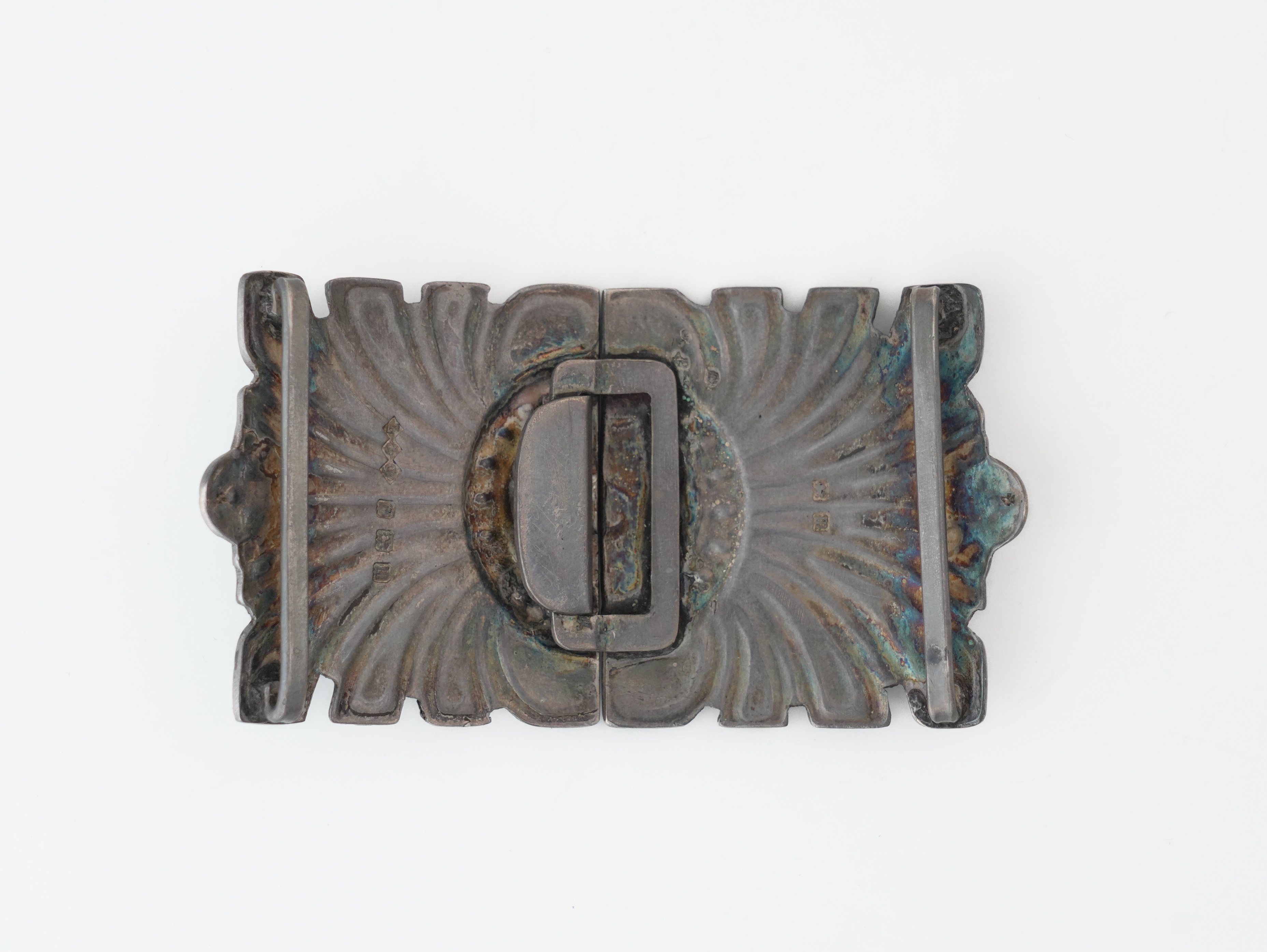 A LIBERTY AND CO SILVER AND ENAMEL TWO PIECE WAISTBELT BUCKLE - Image 3 of 3