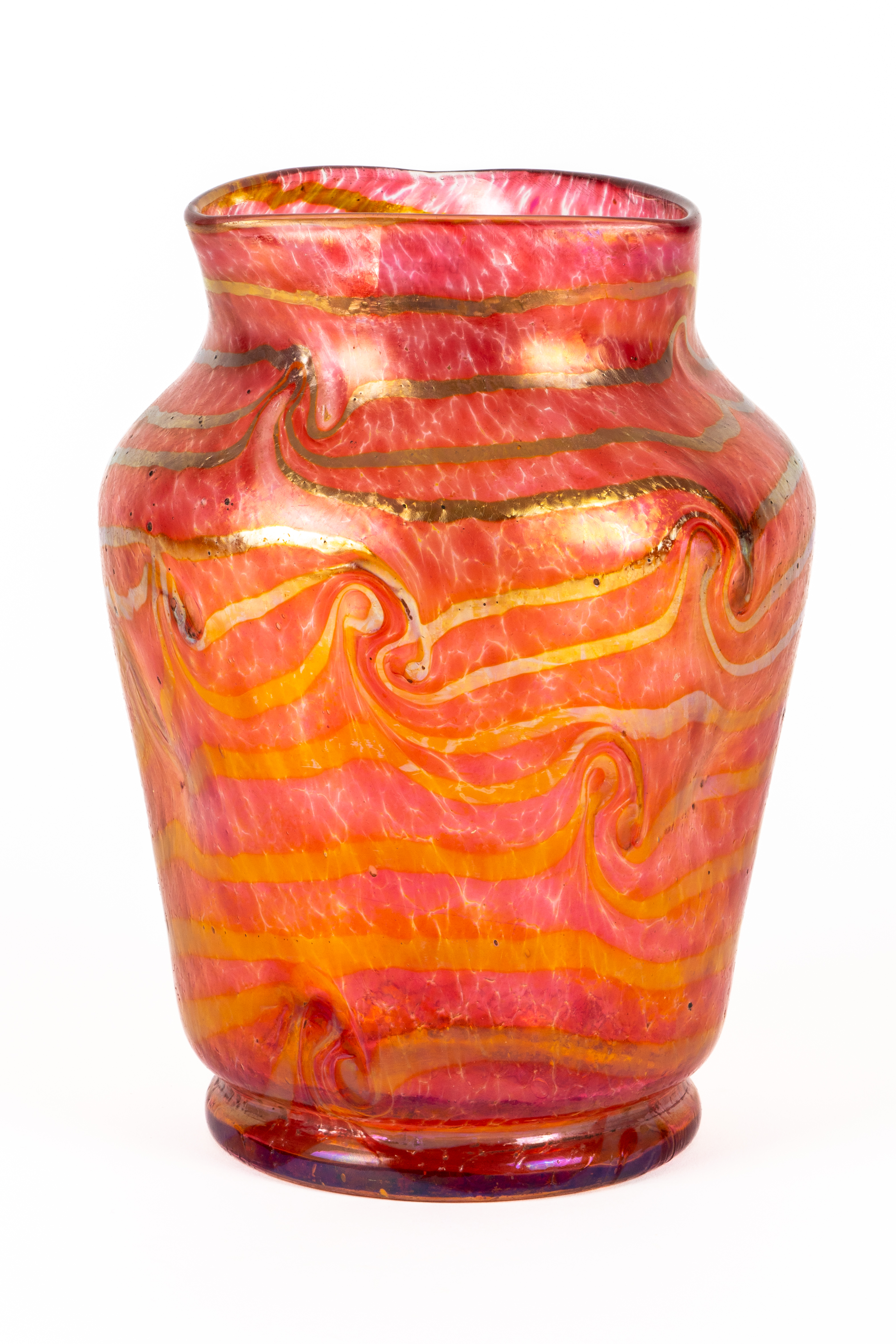 AN IRIDESCENT GLASS VASE