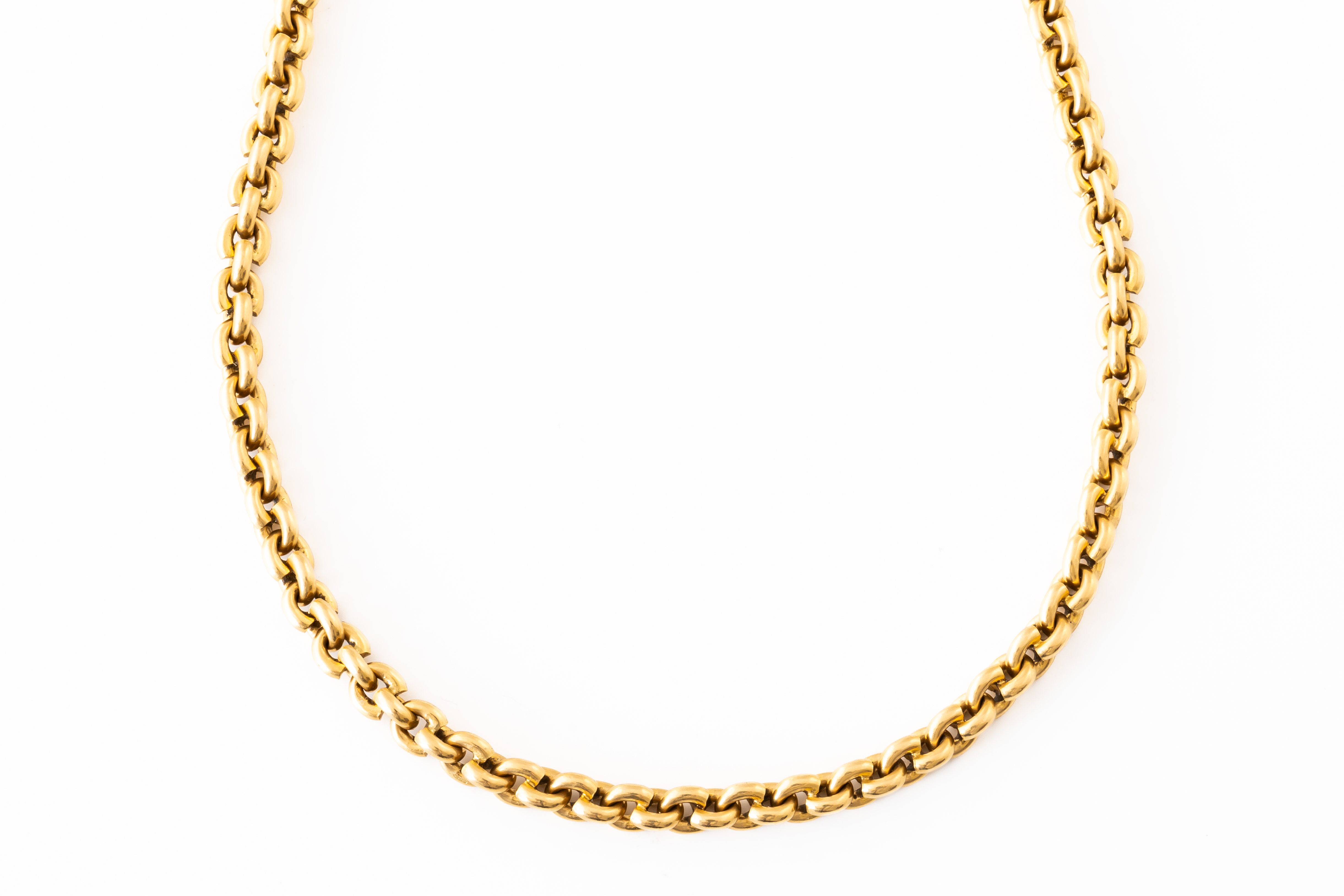 A HEAVY 18CT FANCY LINK GOLD CHAIN