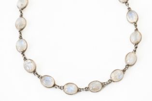 A RAINBOW MOONSTONE NECKLACE