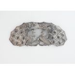 A LATE VICTORIAN SILVER TWO PIECE WAISTBELT BUCKLE