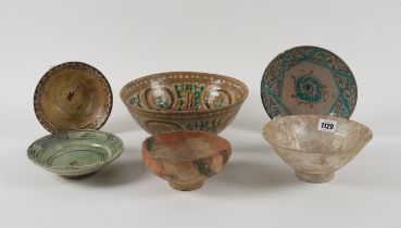 A GROUP OF SIX PERSIAN POTTERY BOWLS (6)