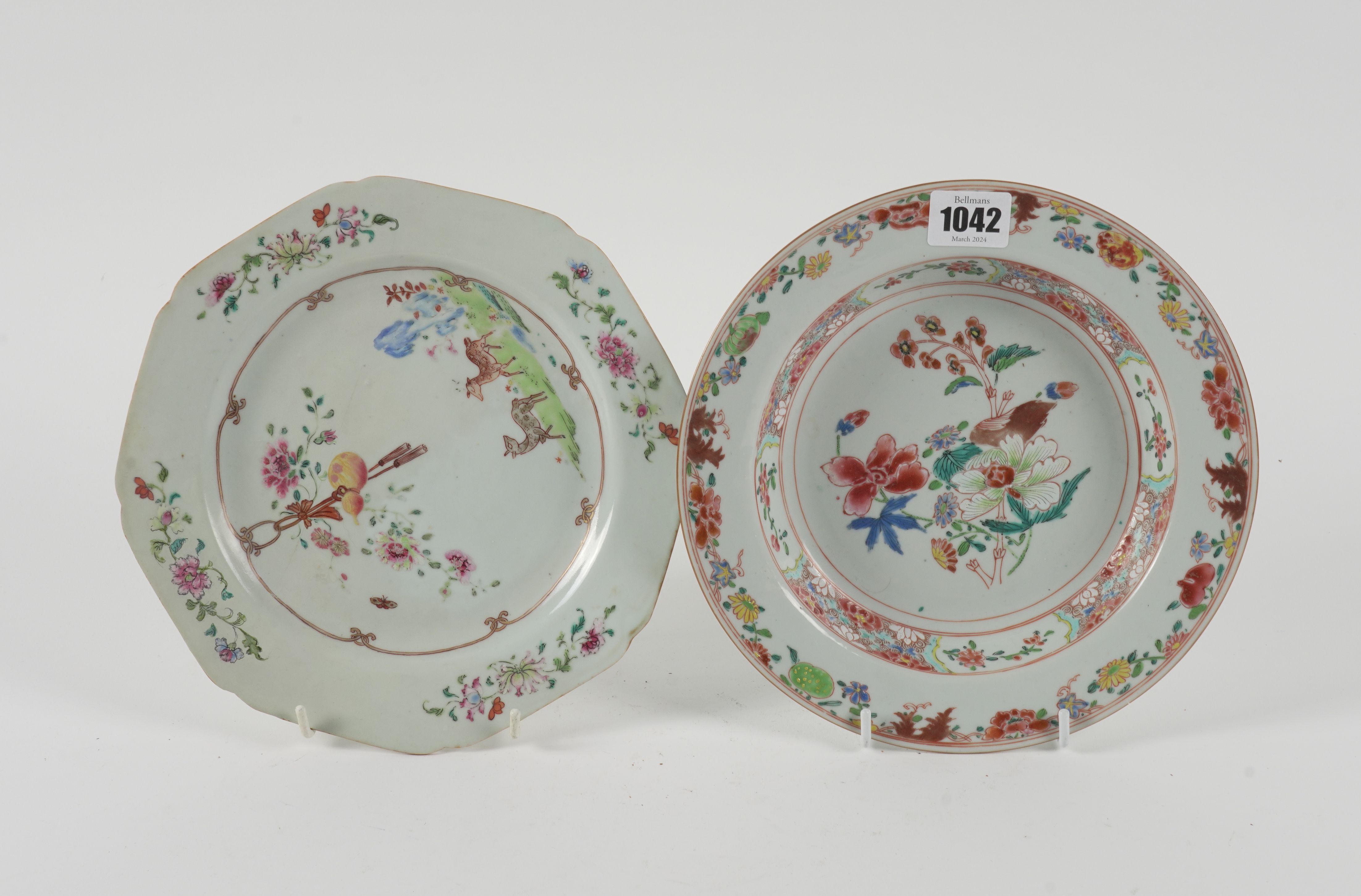 TWO CHINESE FAMILLE ROSE PLATES (2) - Image 2 of 3