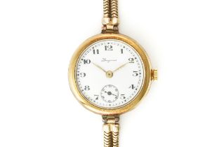 A LONGINES LADY'S GOLD BRACELET WRISTWATCH