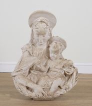 IN THE RENAISSANCE STYLE: A RELEIF PLASTER CAST GROUP OF THE MADONNA AND CHILD