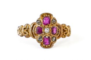 A RUBY AND DIAMOND RING (2)