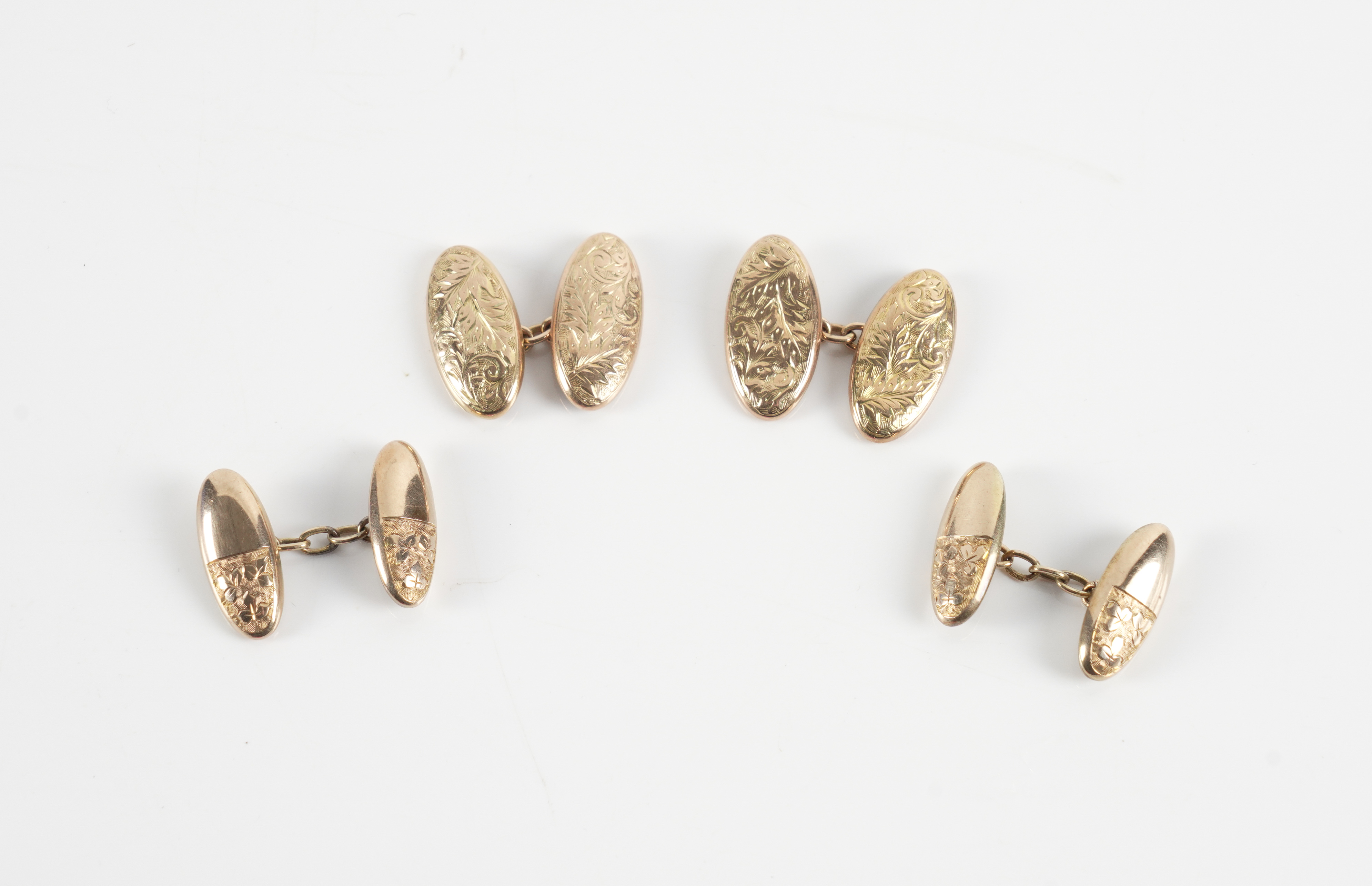 TWO PAIRS OF 9CT GOLD CUFFLINKS (4)