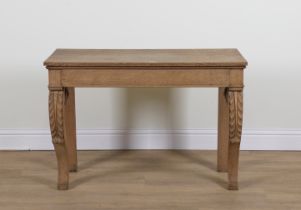 A VICTORIAN OAK SINGLE DRAWER CONSOLE TABLE