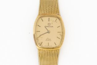 AN OMEGA LADY'S GOLD BRACELET WRISTWATCH