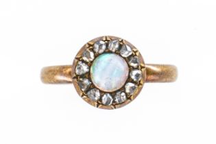 AN OPAL AND DIAMOND CLUSTER RING (2)