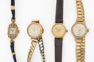 A GROUP OF FOUR LADY'S WRISTWATCHES (4)