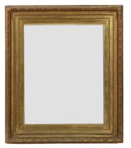 A VICTORIAN GILT FRAMED RECTANGULAR WALL MIRROR