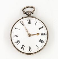 A SILVER CASED, KEY WIND, OPENFACED GENTLEMAN'S POCKET WATCH