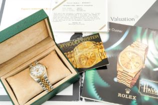 A ROLEX OYSTER PERPETUAL DATEJUST STEEL AND GOLD GENTLEMAN'S BRACELET WRISTWATCH