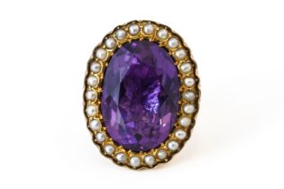 AMETHYST AND PEARL RING (2)