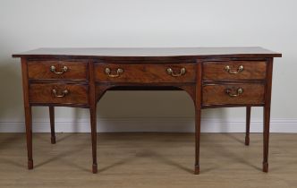 A LARGE GEORGE III MAHOGANY SERPENTINE FRONTED SIDEBOARD
