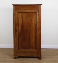 A 19TH CENTURY FRENCH FRUITWOOD SINGLE DOOR WARDROBE