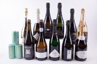 11 BOTTLES CANADIAN SPARKLING WINE AND 3 CANS ITALIAN SPARKLING WINE