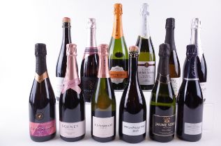12 BOTTLES ENGLISH, AMERICAN AND SPANISH SPARKLING WINE