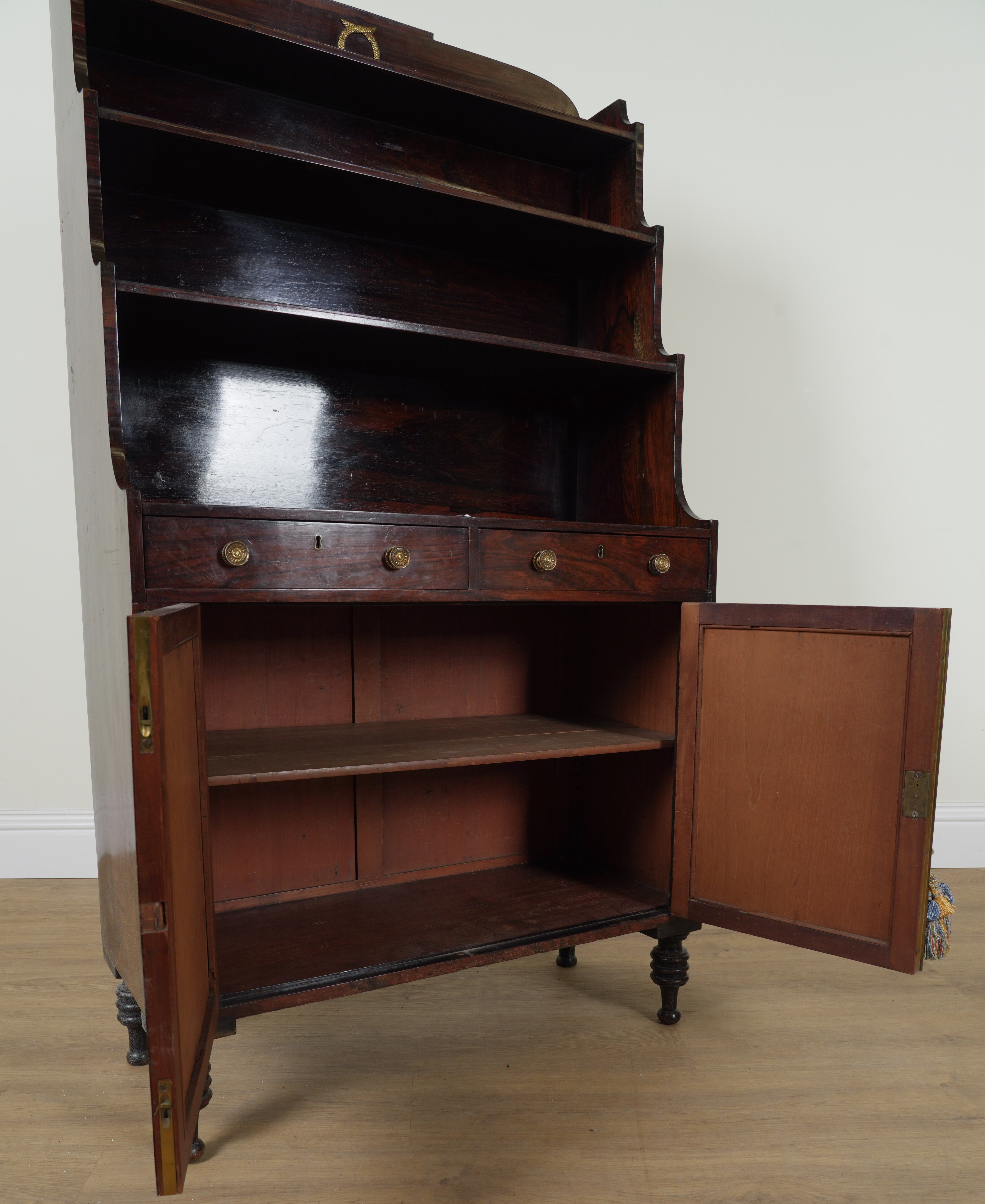A REGENCY ROSEWOOD WATERFALL BOOKCASE - Image 4 of 4