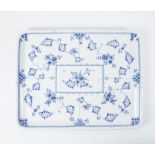 AN EXCEPTIONALLY LARGE ROYAL COPENHAGEN BLUE AND WHITE RECTANGULAR TRAY (2)
