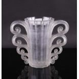 `BEAUVAIS'. A LALIQUE CLEAR AND FROSTED TWO-HANDLED VASE