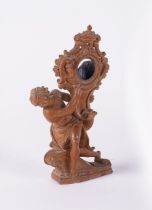 AN ITALIAN CARVED LIME WOOD POCKET WATCH HOLDER (2)