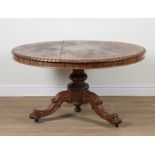 A VICTORIAN ROSEWOOD CIRCULAR SNAP TOP CENTRE TABLE