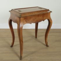 A 19TH CENTURY FRENCH GILT METAL MOUNTED MARQUETRY INLAID WALNUT JARDINIERE TABLE