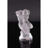 A LALIQUE `LE FAUNE' FROSTED GLASS SCULPTURE