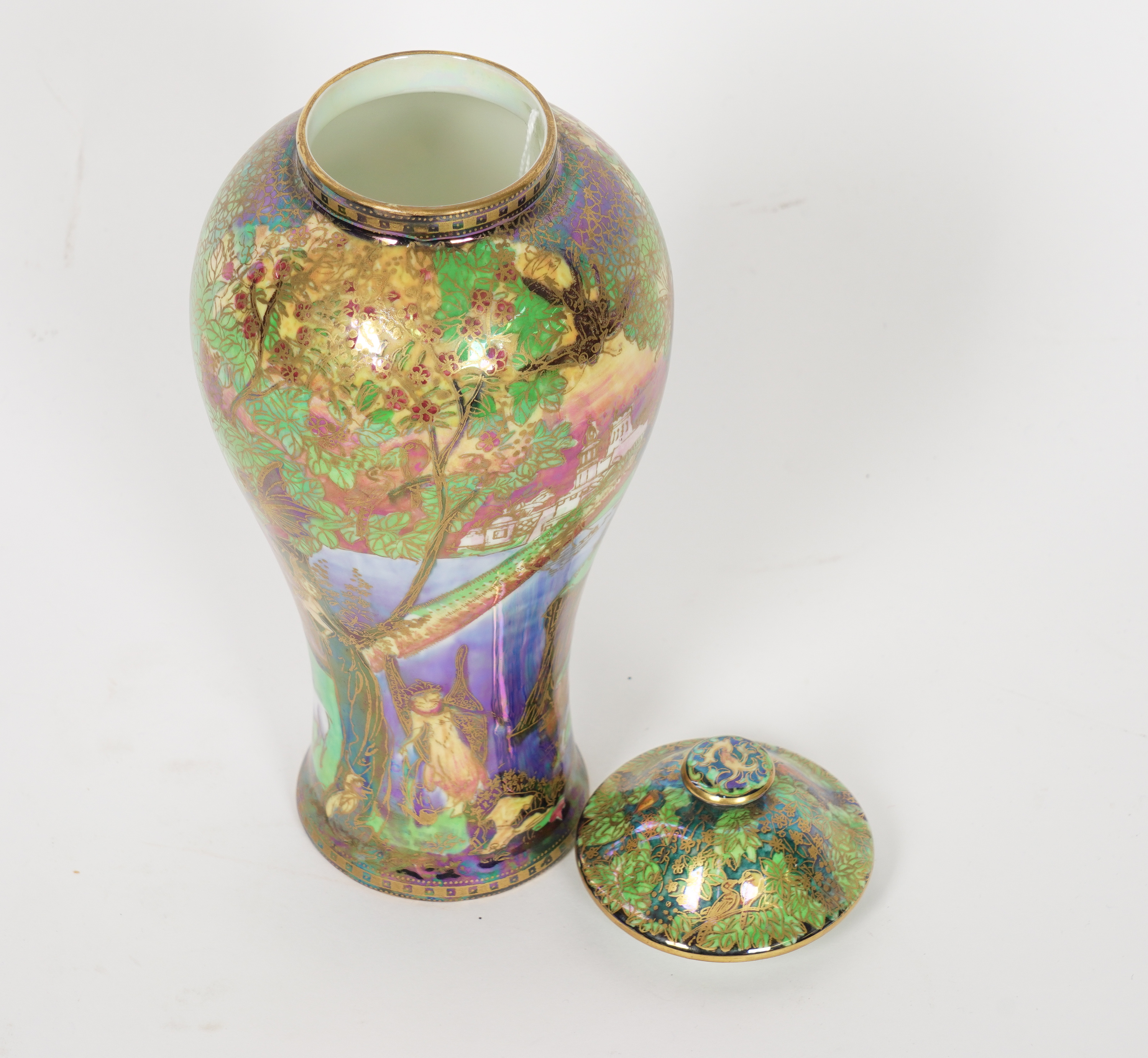 A WEDGWOOD FAIRYLAND LUSTRE VASE AND COVER (2) - Image 3 of 4